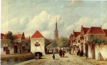 unknow artist European city landscape, street landsacpe, construction, frontstore, building and architecture.070 oil painting picture